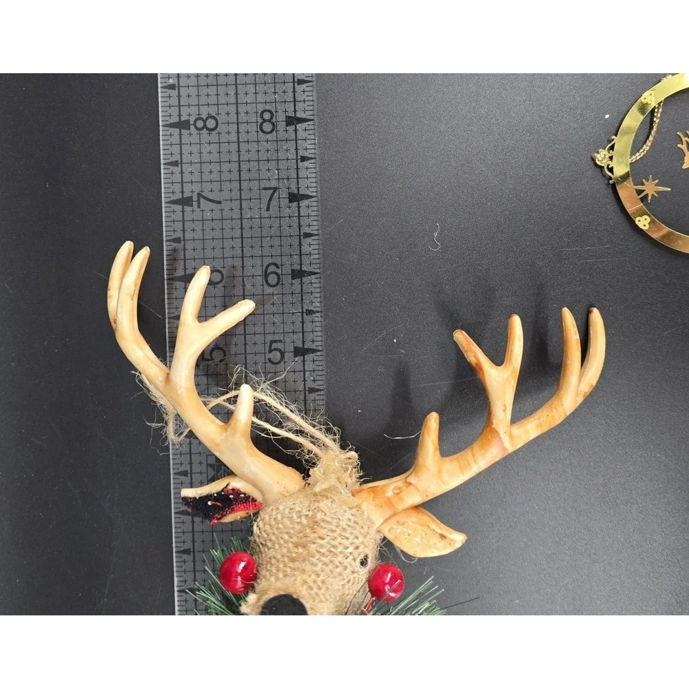 Vintage Lot Of 9 Outdoor Theme Christmas Ornaments Fishing Cows Hunting‎ Rustic